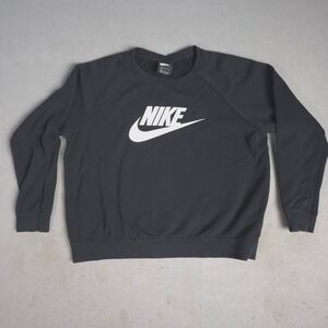 Nike‎ Sportswear Swoosh Logo Crewneck Sweatshirt Black Womens Size L
